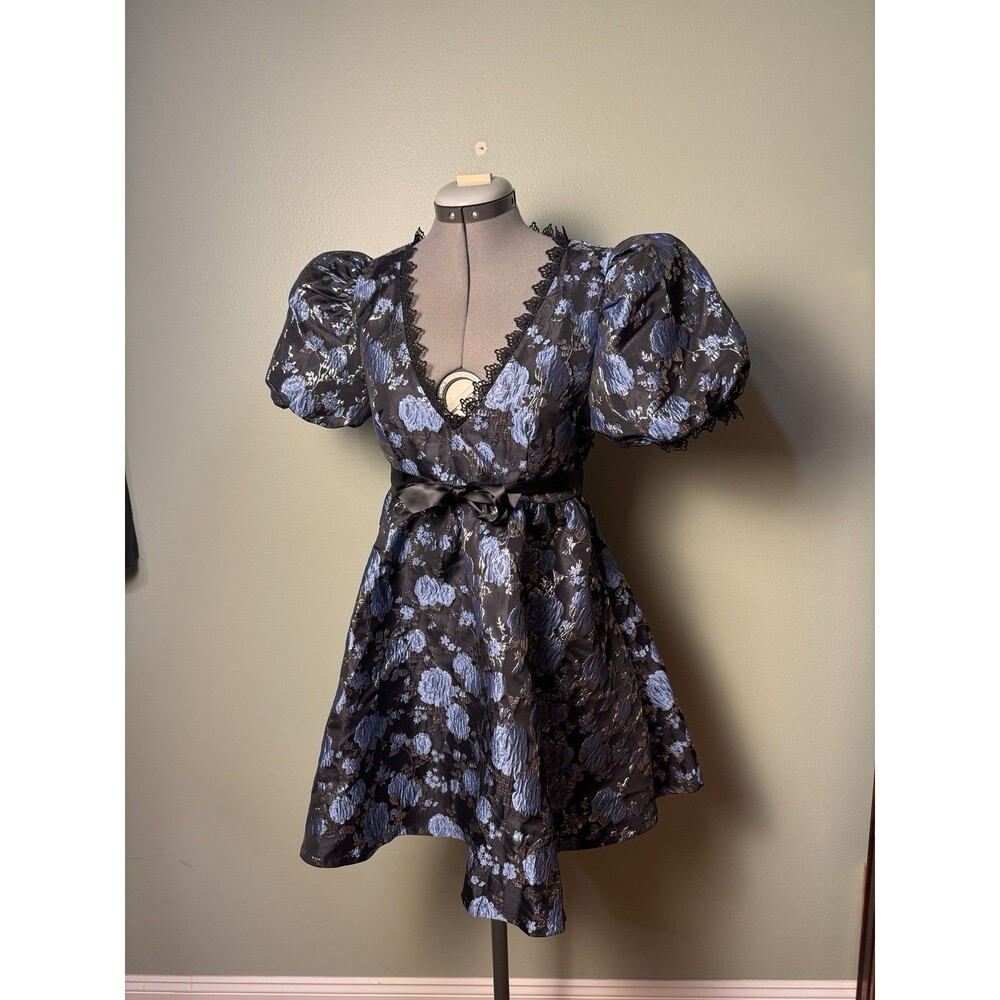 Dolls Kill Fanged Faerie Widow Floral Brocade Babydoll Dress Discontinued Size M